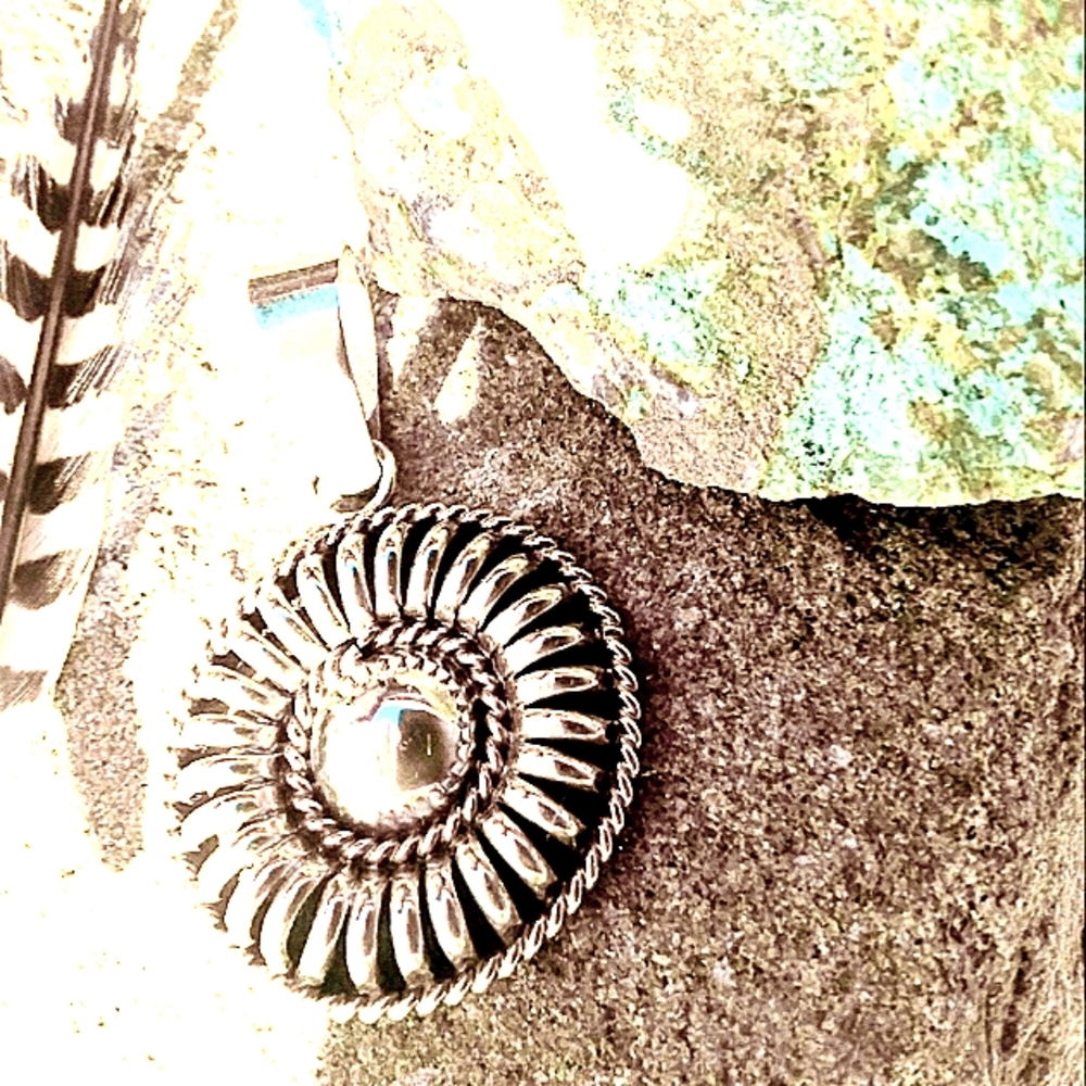 FINAL CALL Silver Navajo Medallion Pendant